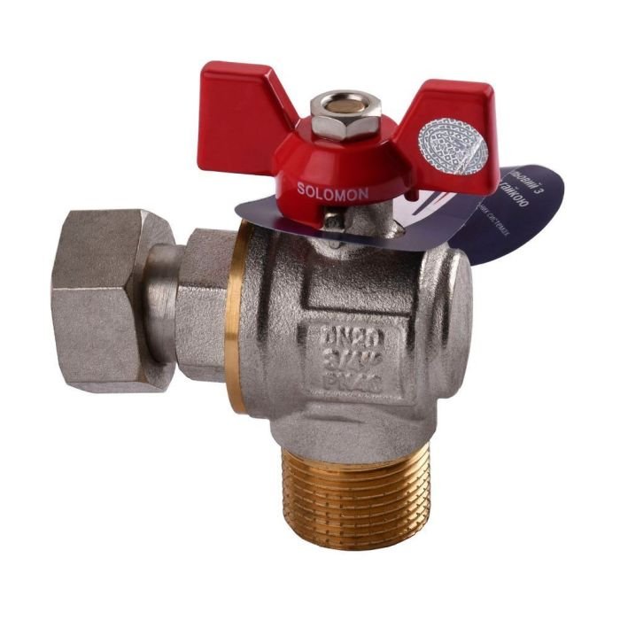 Кран кульовий кутовий з накідною гайкою 3\4" з-в